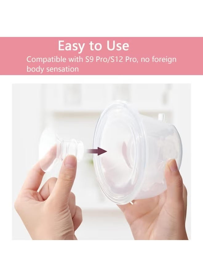 كولا بير إدراج مضخة الثدي ، مجموعة قياس الحافة (13 مم ، 15 مم ، 17 مم ، 19 مم ، 21 مم) مع حاكم الحلمة ، إدراج حافة السيليكون الحرة BPA متوافقة مع Momcozy S12 Pro S9 Pro Spectra S1 S2 ، محول حجم الحافة لتقليل درع 24 مم ، الضخ الأساسي للأمهات الممرضات (واضح) - Image 5